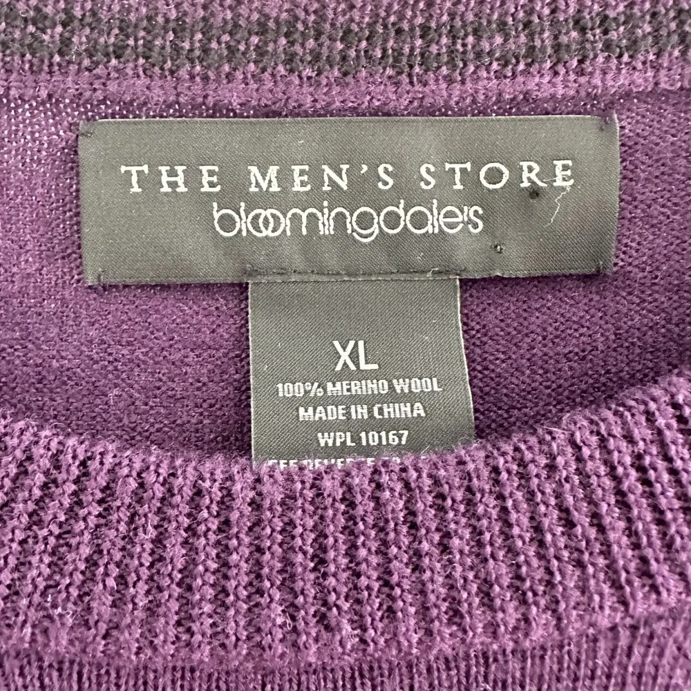 The Mens Store Bloomingdales 100% Merino Wool‎ Knit Sweater Men's XL Purple Dad